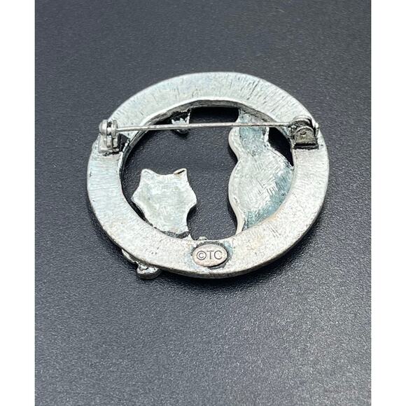 TC Ghost Crossing Halloween Spooky Ghost Cat Orange Brooch - Picture 3 of 7